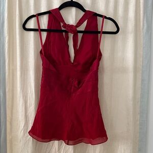 Vintage Y2K BCBG Red Sleeveless Halter Top